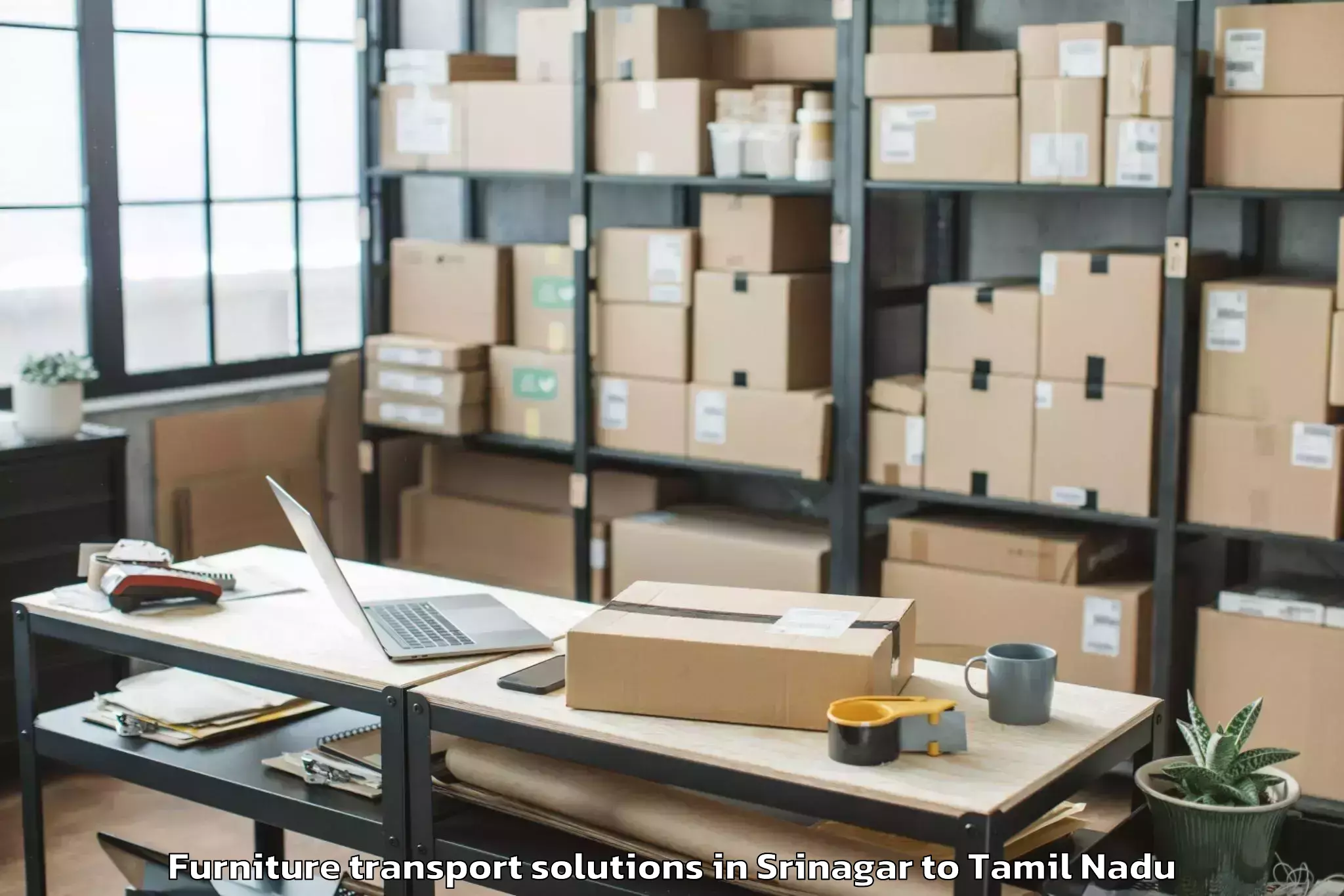 Efficient Srinagar to Thirukattupalli Furniture Transport Solutions